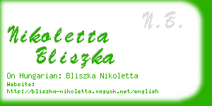 nikoletta bliszka business card